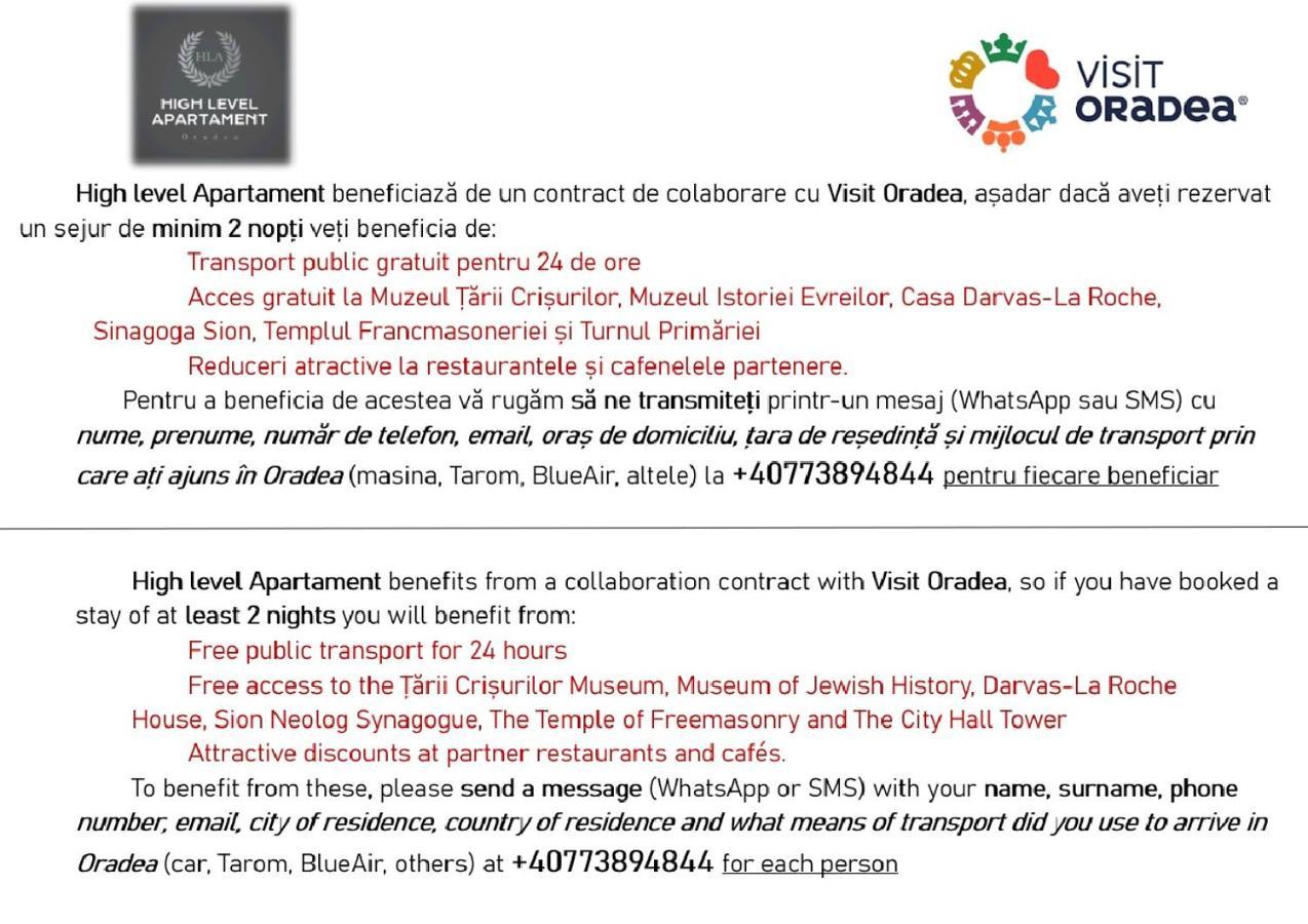 High Level Apart Oradea Free Reserved Parking المظهر الخارجي الصورة
